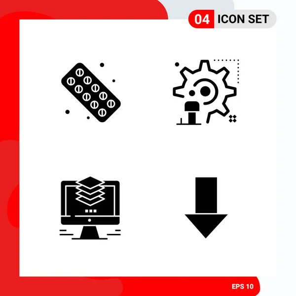 Conjunto Iconos Creativos Universales Simplemente Vector Ilustraciones Para Aplicaciones Web — Archivo Imágenes Vectoriales