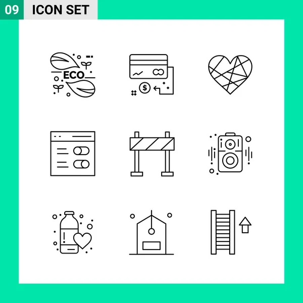 Conjunto Iconos Creativos Universales Simplemente Vector Ilustraciones Para Aplicaciones Web — Vector de stock