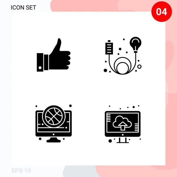 Conjunto Iconos Creativos Universales Simplemente Vector Ilustraciones Para Aplicaciones Web — Archivo Imágenes Vectoriales