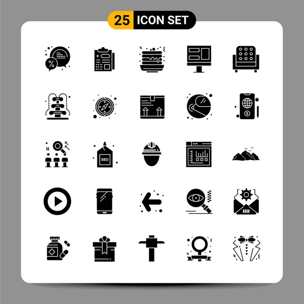 Conjunto Iconos Creativos Universales Simplemente Vector Ilustraciones Para Aplicaciones Web — Archivo Imágenes Vectoriales