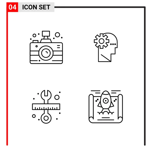 Set Universeller Kreativer Symbole Einfach Vektorillustrationen Für Web Und Mobile — Stockvektor