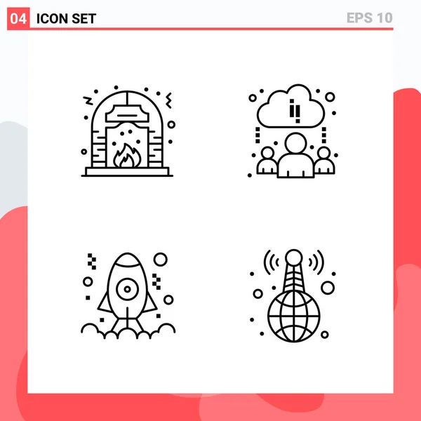 Conjunto Iconos Creativos Universales Simplemente Vector Ilustraciones Para Aplicaciones Web — Vector de stock