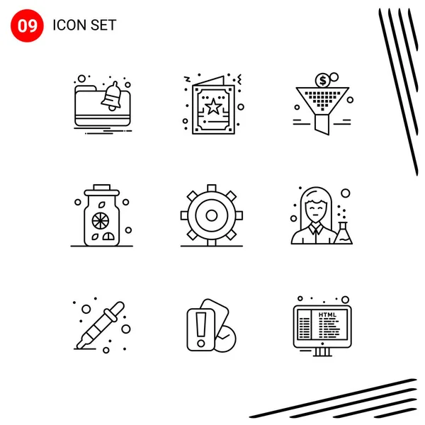 Conjunto Iconos Creativos Universales Simplemente Vector Ilustraciones Para Aplicaciones Web — Vector de stock