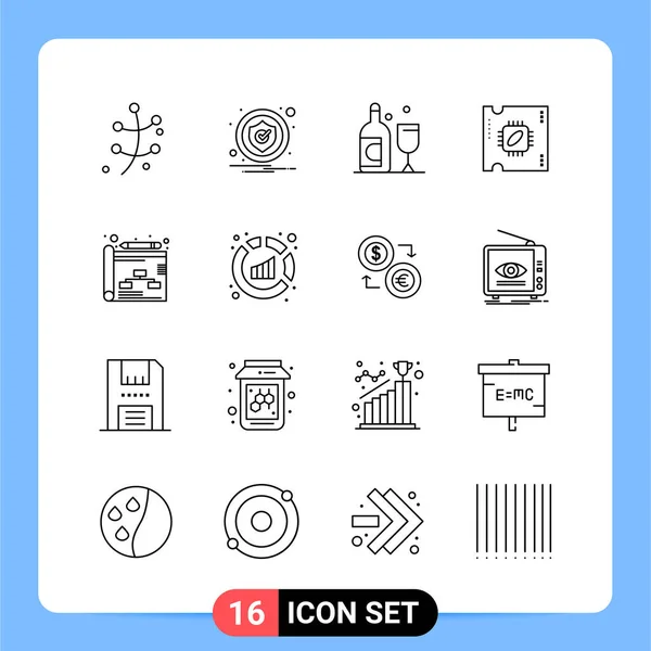 Conjunto Iconos Creativos Universales Simplemente Vector Ilustraciones Para Aplicaciones Web — Vector de stock