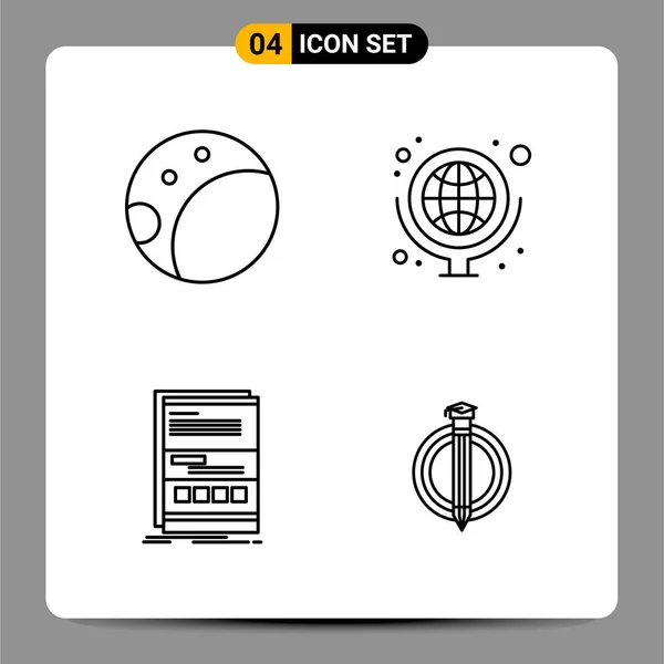 Conjunto Iconos Creativos Universales Simplemente Vector Ilustraciones Para Aplicaciones Web — Vector de stock