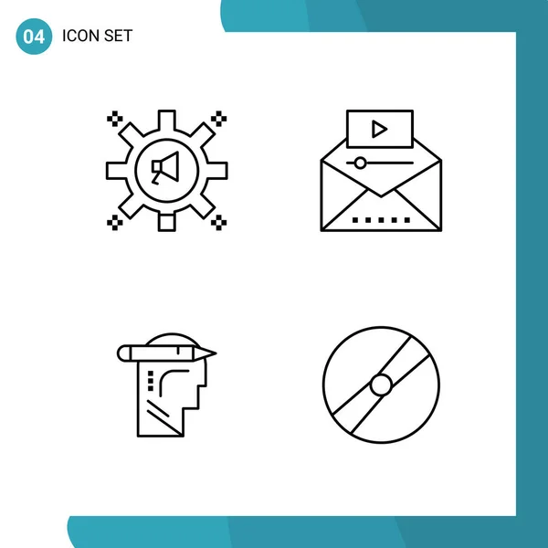 Set Universal Creative Icons Simply Vector Illustrations Web Mobile Apps — Stock Vector