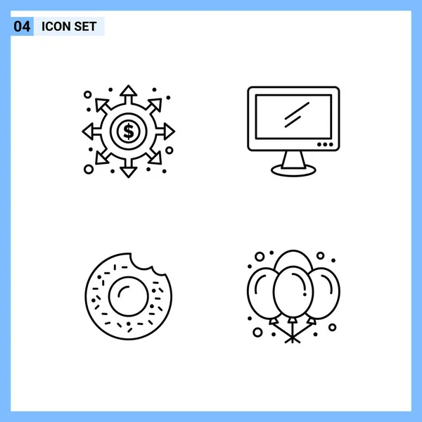 Set Universal Creative Icons Simply Vector Illustrations Web Mobile Apps — Stock Vector