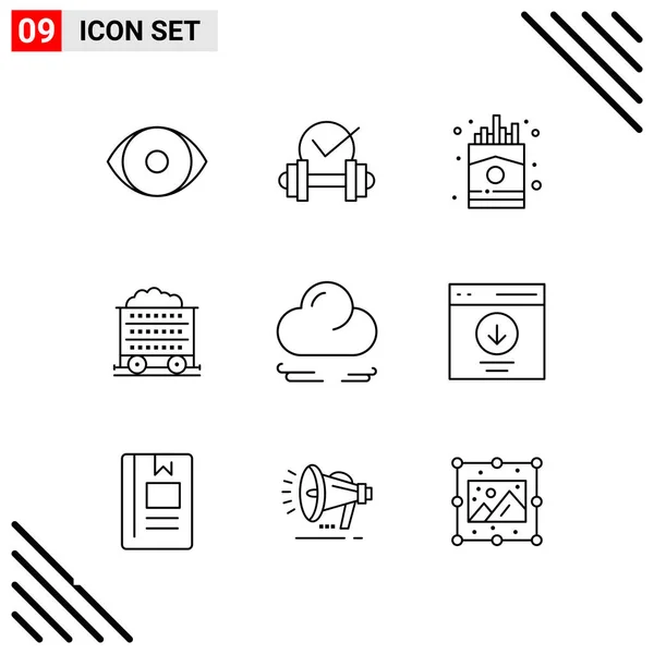 Conjunto Iconos Creativos Universales Simplemente Vector Ilustraciones Para Aplicaciones Web — Vector de stock