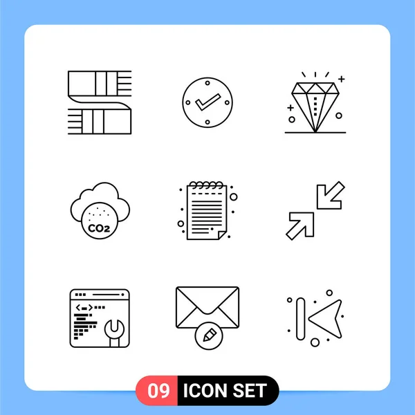 Conjunto Iconos Creativos Universales Simplemente Vector Ilustraciones Para Aplicaciones Web — Vector de stock