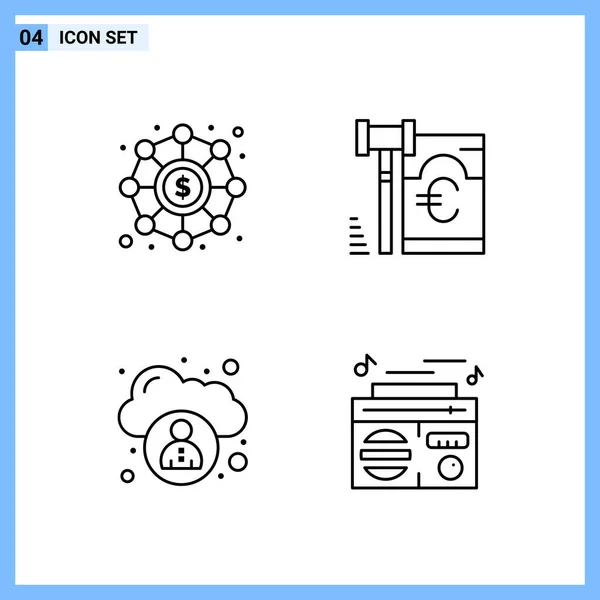 Conjunto Iconos Creativos Universales Simplemente Vector Ilustraciones Para Aplicaciones Web — Archivo Imágenes Vectoriales