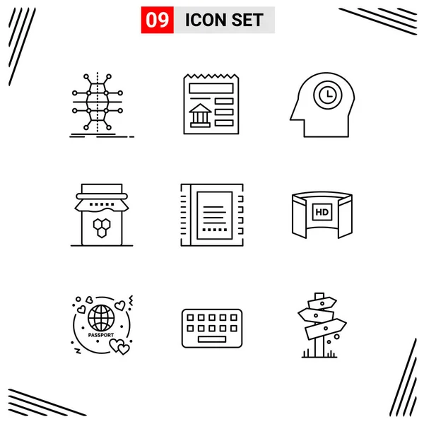 Set Universal Creative Icons Simply Vector Illustrations Web Mobile Apps — Stock Vector