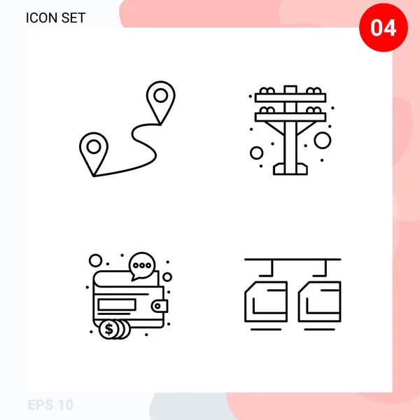 Conjunto Iconos Creativos Universales Simplemente Vector Ilustraciones Para Aplicaciones Web — Archivo Imágenes Vectoriales