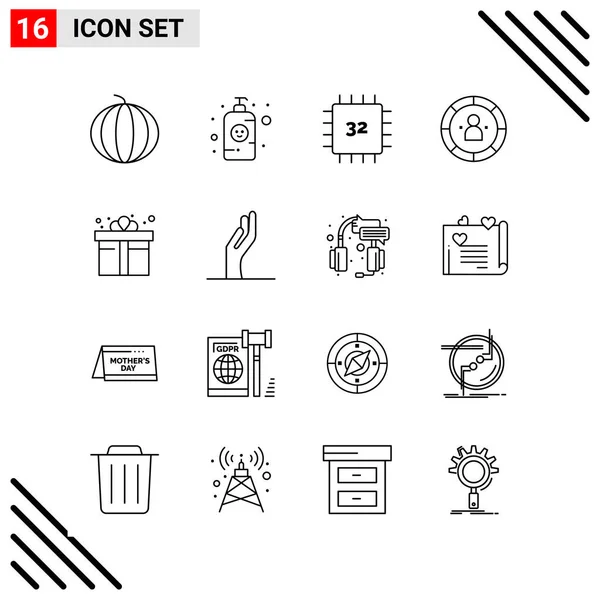 Conjunto Iconos Creativos Universales Simplemente Vector Ilustraciones Para Aplicaciones Web — Vector de stock