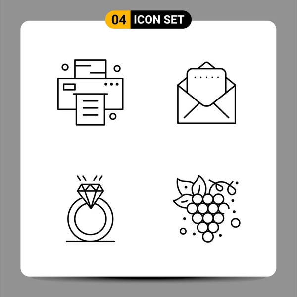 Conjunto Iconos Creativos Universales Simplemente Vector Ilustraciones Para Aplicaciones Web — Vector de stock