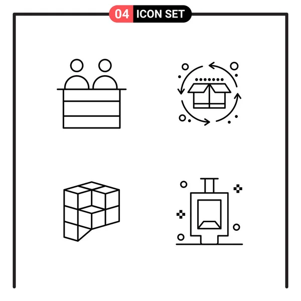 Set Universal Creative Icons Simply Vector Illustrations Web Mobile Apps — Stock Vector