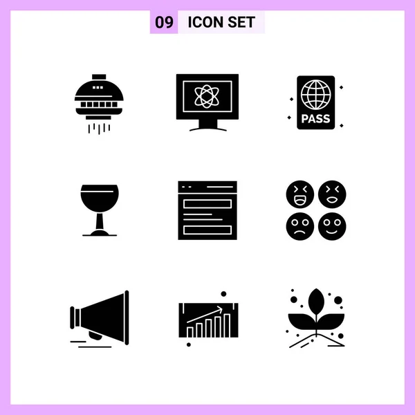 Conjunto Iconos Creativos Universales Simplemente Vector Ilustraciones Para Aplicaciones Web — Archivo Imágenes Vectoriales