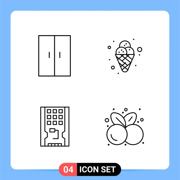 Conjunto Iconos Creativos Universales Ilustración Vectorial — Vector de stock