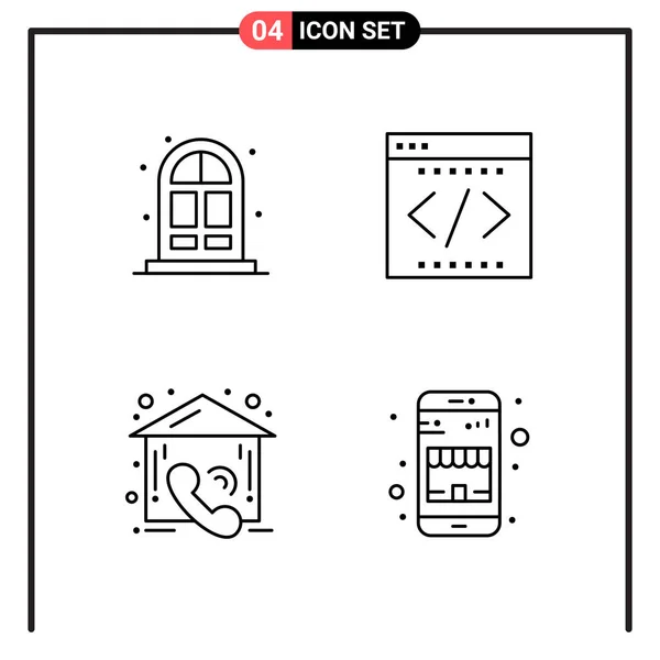 Conjunto Iconos Creativos Universales Simplemente Vector Ilustraciones Para Aplicaciones Web — Vector de stock