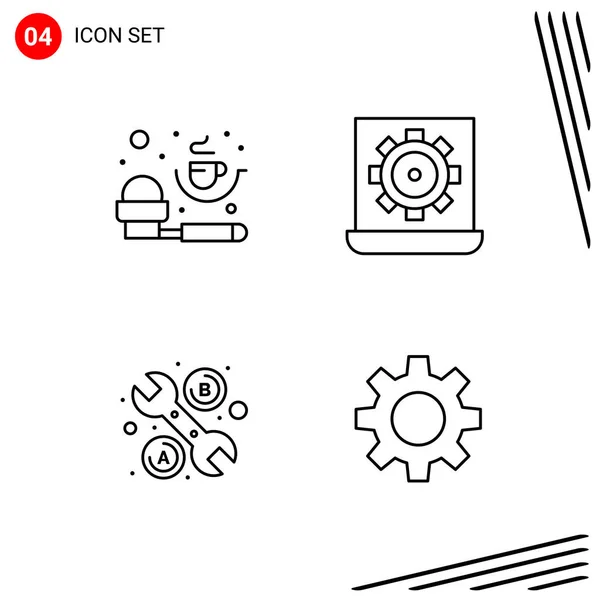 Conjunto Iconos Creativos Universales Ilustración Vectorial — Vector de stock