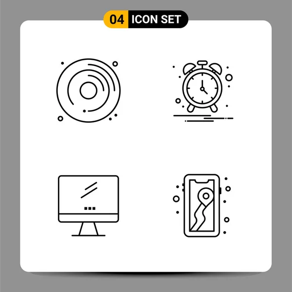 Conjunto Iconos Creativos Universales Simplemente Vector Ilustraciones Para Aplicaciones Web — Archivo Imágenes Vectoriales