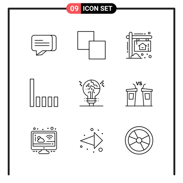 Set Universal Creative Icons Simply Vector Illustrations Web Mobile Apps — Stock Vector