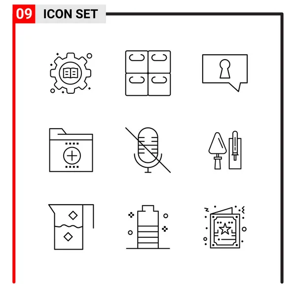 Set Universeller Kreativer Symbole Einfach Vektorillustrationen Für Web Und Mobile — Stockvektor