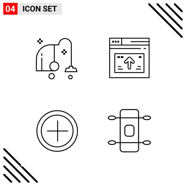 Conjunto Iconos Creativos Universales Simplemente Vector Ilustraciones Para Aplicaciones Web — Vector de stock