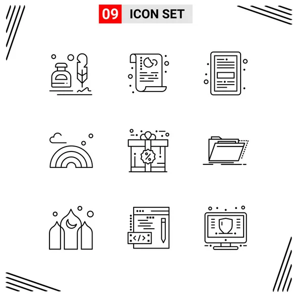 Conjunto Iconos Creativos Universales Simplemente Vector Ilustraciones Para Aplicaciones Web — Vector de stock