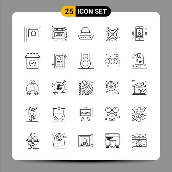 Conjunto Iconos Creativos Universales Simplemente Vector Ilustraciones Para Aplicaciones Web — Vector de stock