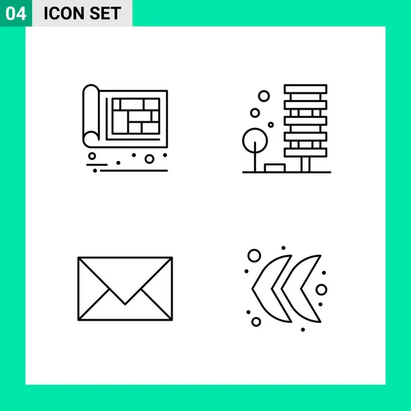 Conjunto Iconos Creativos Universales Simplemente Vector Ilustraciones Para Aplicaciones Web — Archivo Imágenes Vectoriales