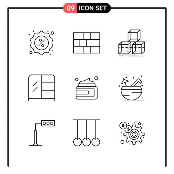 Set Universal Creative Icons Simply Vector Illustrations Web Mobile Apps — Stock Vector