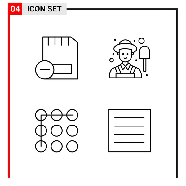 Set Universeller Kreativer Symbole Einfach Vektorillustrationen Für Web Und Mobile — Stockvektor