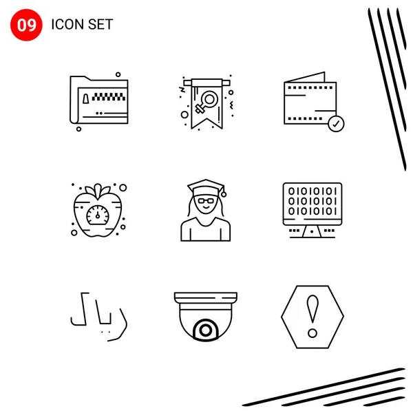 Conjunto Iconos Creativos Universales Simplemente Vector Ilustraciones Para Aplicaciones Web — Vector de stock