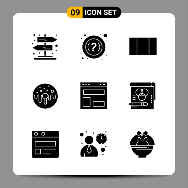 Conjunto Iconos Creativos Universales Simplemente Vector Ilustraciones Para Aplicaciones Web — Archivo Imágenes Vectoriales