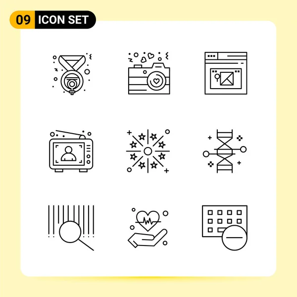 Conjunto Iconos Creativos Universales Simplemente Vector Ilustraciones Para Aplicaciones Web — Archivo Imágenes Vectoriales