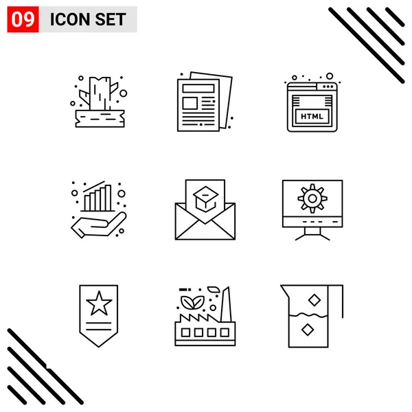 Conjunto de 16 iconos universales Vector de negocios — Archivo Imágenes Vectoriales