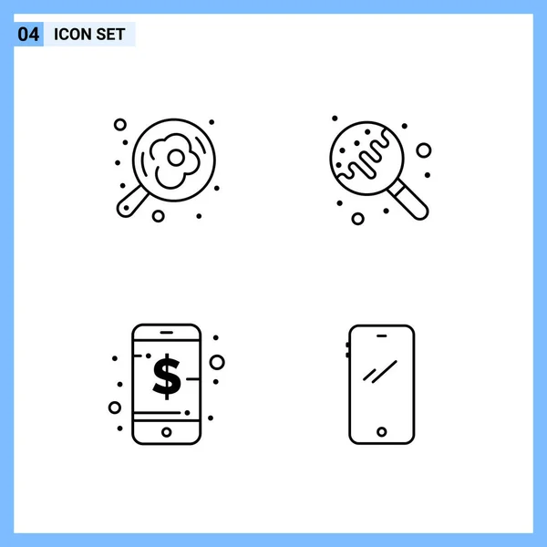 Conjunto Iconos Creativos Universales Simplemente Vector Ilustraciones Para Aplicaciones Web — Vector de stock