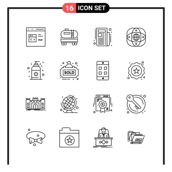 Conjunto Iconos Creativos Universales Simplemente Vector Ilustraciones Para Aplicaciones Web — Vector de stock