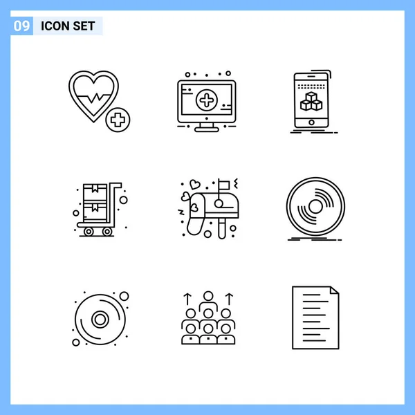 Set Universal Creative Icons Simply Vector Illustrations Web Mobile Apps — Stock Vector