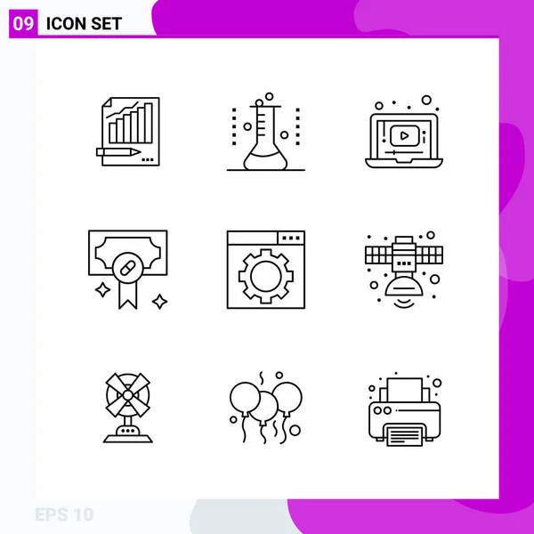 Conjunto Iconos Creativos Universales Simplemente Vector Ilustraciones Para Aplicaciones Web — Vector de stock