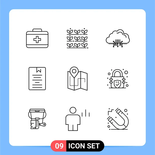 Conjunto Iconos Creativos Universales Simplemente Vector Ilustraciones Para Aplicaciones Web — Vector de stock