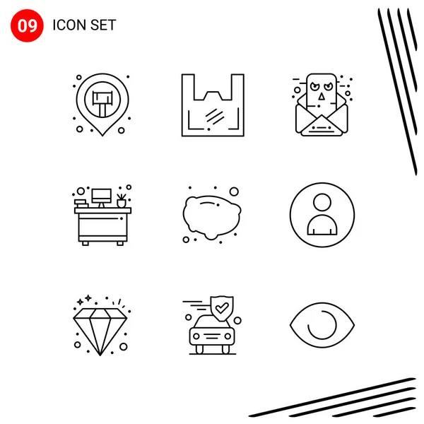 Conjunto Iconos Creativos Universales Simplemente Vector Ilustraciones Para Aplicaciones Web — Vector de stock