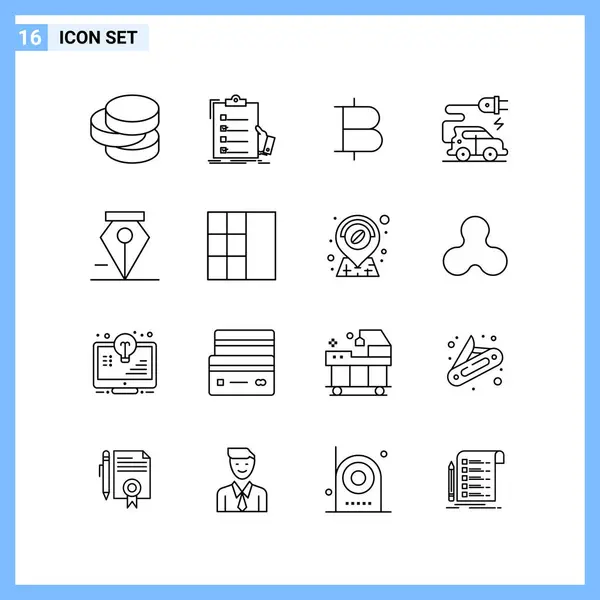 Set Universal Creative Icons Simply Vector Illustrations Web Mobile Apps — Stock Vector