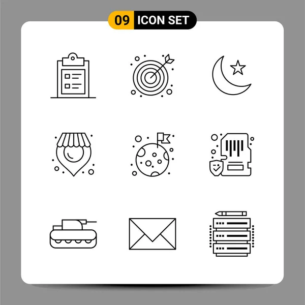 Set Universal Creative Icons Simply Vector Illustrations Web Mobile Apps — Stock Vector