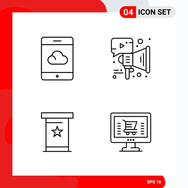 Conjunto Iconos Creativos Universales Simplemente Vector Ilustraciones Para Aplicaciones Web — Vector de stock