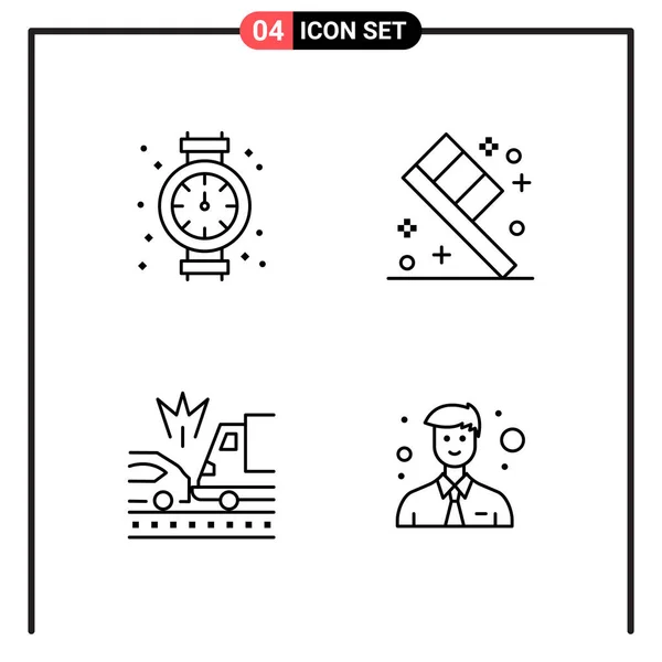 Set Universal Creative Icons Simply Vector Illustrations Web Mobile Apps — Stock Vector