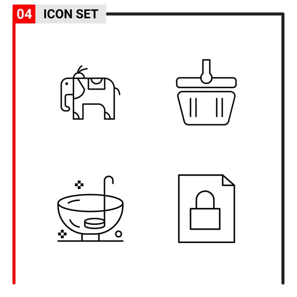 Set Universeller Kreativer Symbole Einfach Vektorillustrationen Für Web Und Mobile — Stockvektor