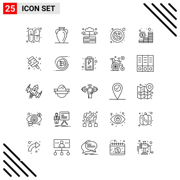 Conjunto Iconos Creativos Universales Simplemente Vector Ilustraciones Para Aplicaciones Web — Vector de stock