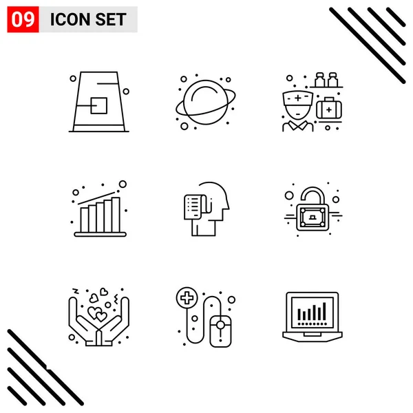 Conjunto Iconos Creativos Universales Simplemente Vector Ilustraciones Para Aplicaciones Web — Vector de stock