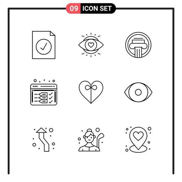 Set Universal Creative Icons Simply Vector Illustrations Web Mobile Apps — Stock Vector